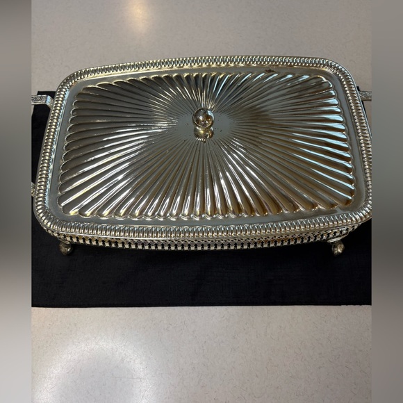 Vintage Silver-Plated Casserole Dish Holder/Food Warmer - Picture 2 of 11